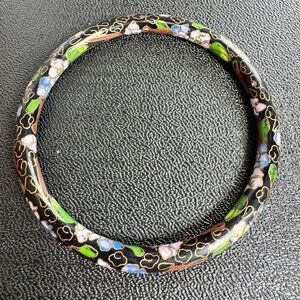 Cloisonne Black Bangle Bracelet